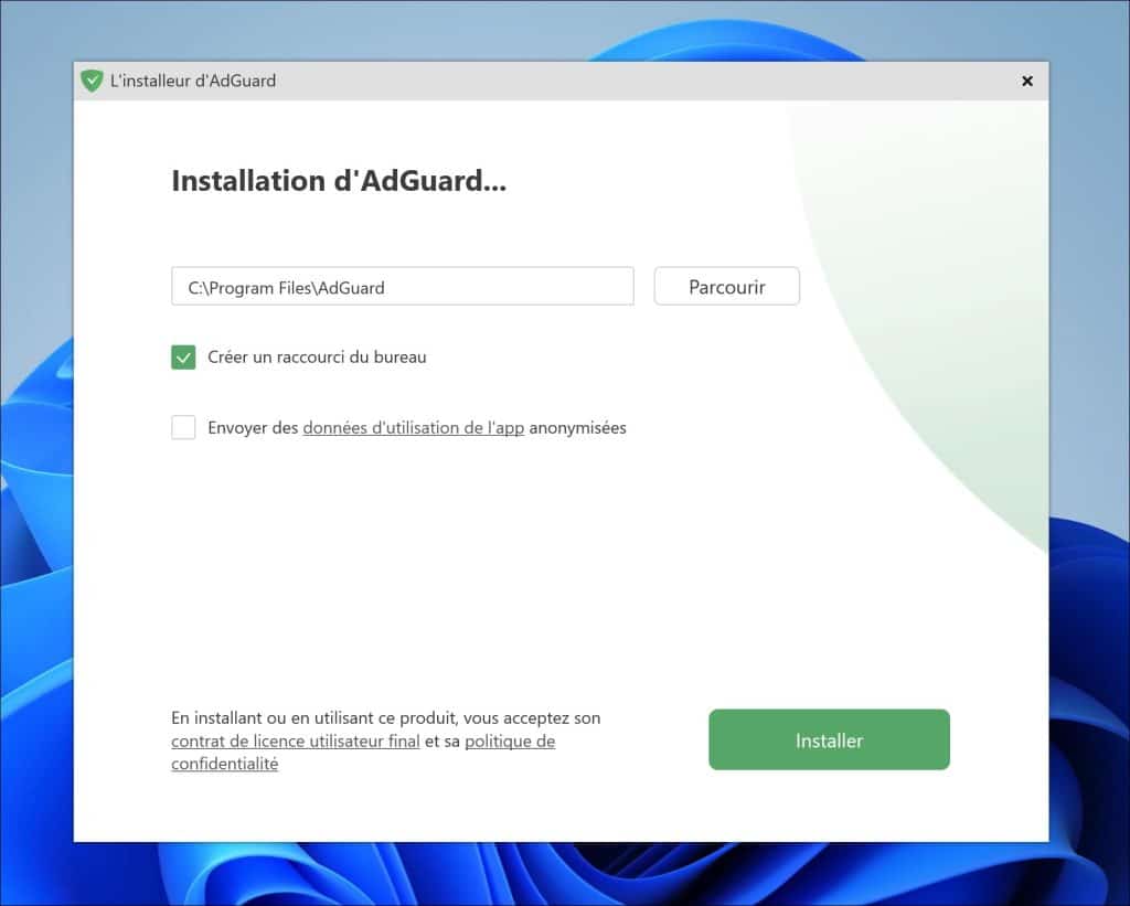 Installation d'AdGuard