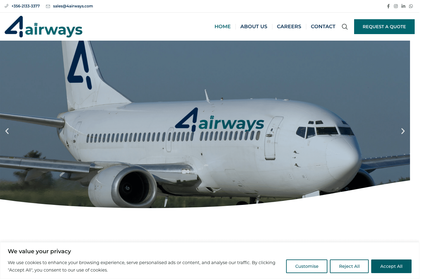 Capture d'écran de 4airways.com