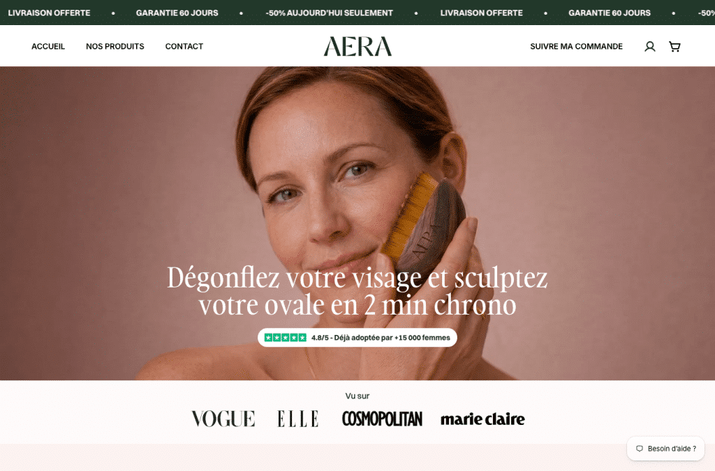 Capture d'écran de aeramethod.com