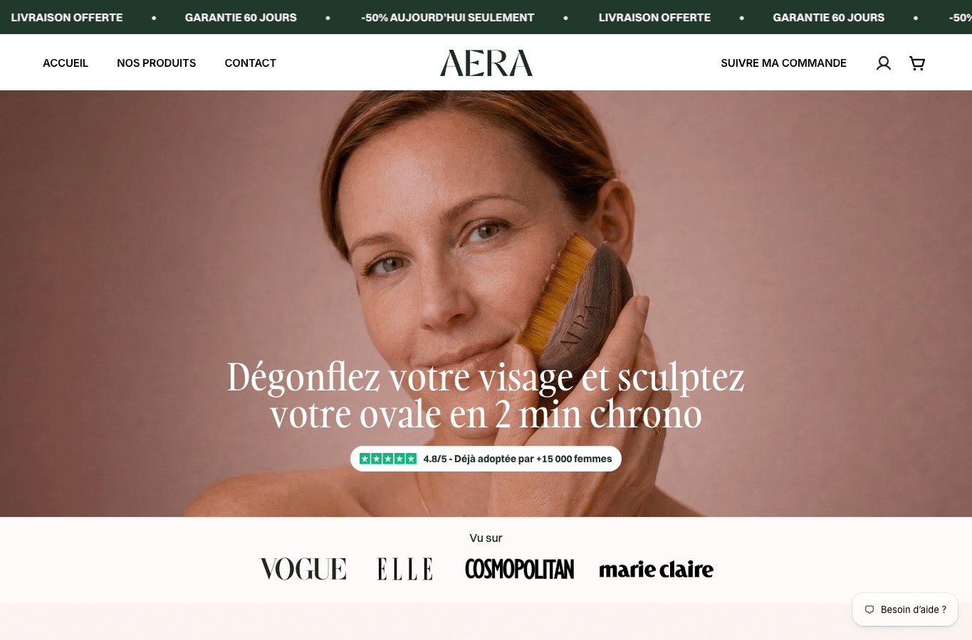 Capture d'écran de aeramethod.com