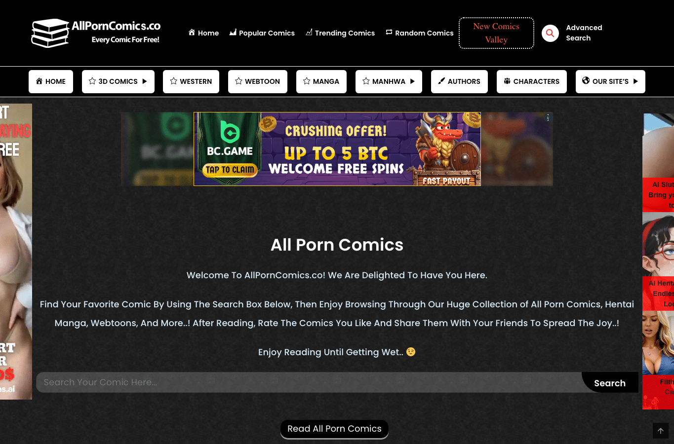 Capture d'écran de allporncomics.co