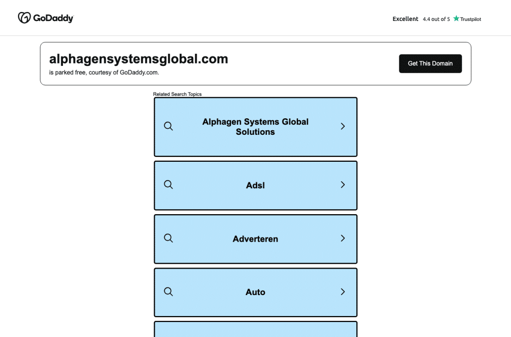 Capture d'écran de alphagensystemsglobal.com