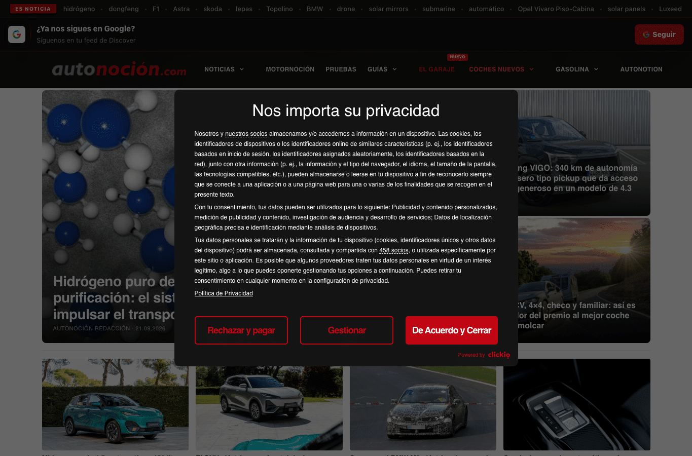 Capture d'écran de autonocion.com