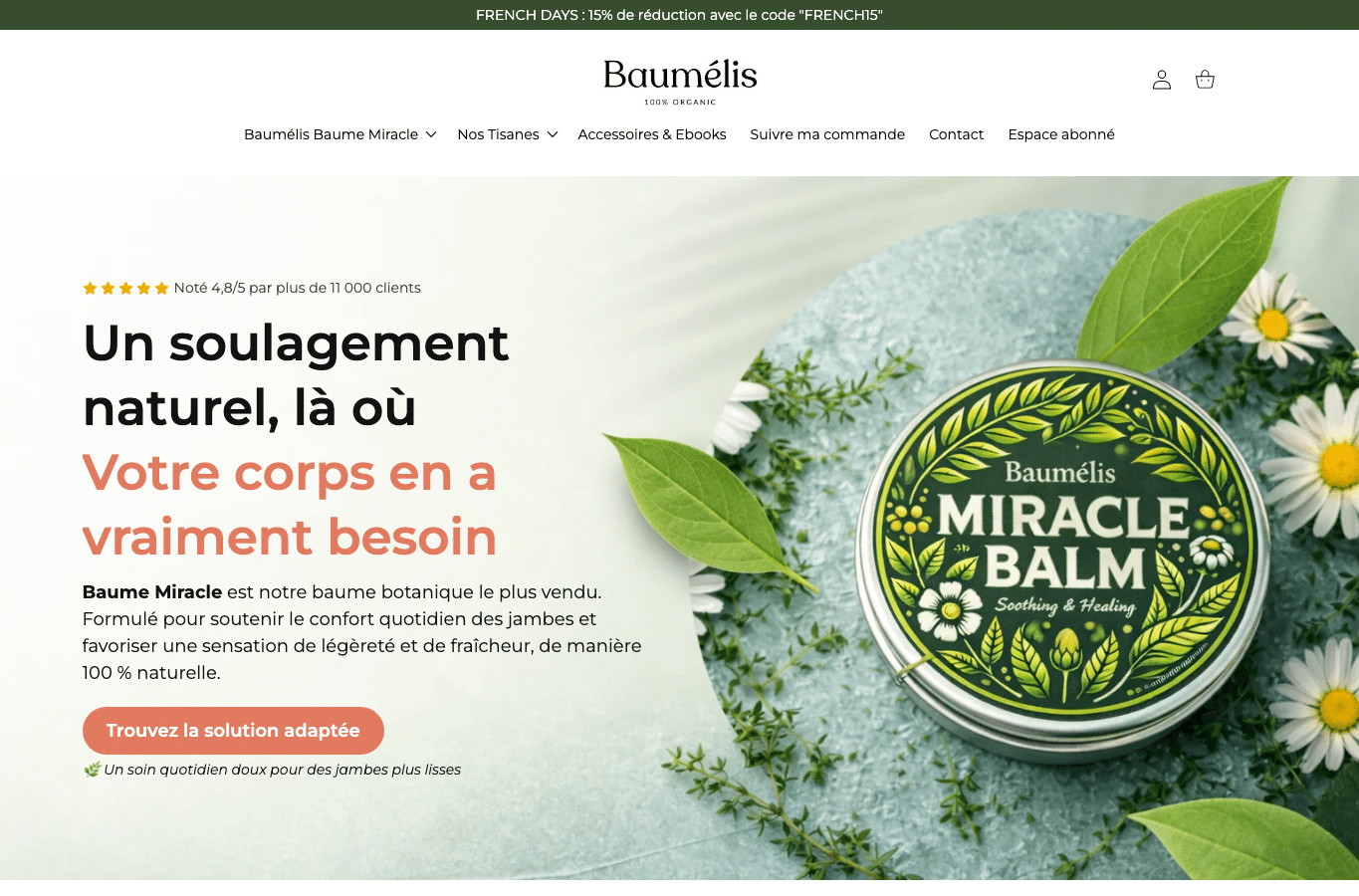 Capture d'écran de baumelis.fr