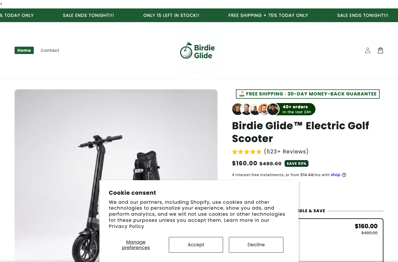 Capture d'écran de birdieglide.com