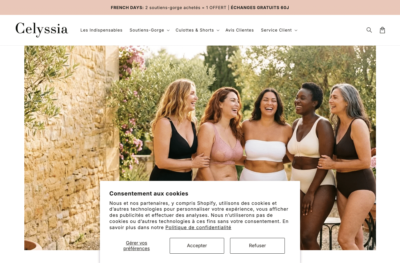 Capture d'écran de celyssiastore.com