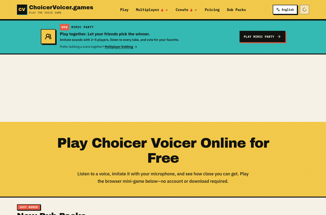 Capture d'écran de choicervoicer.games