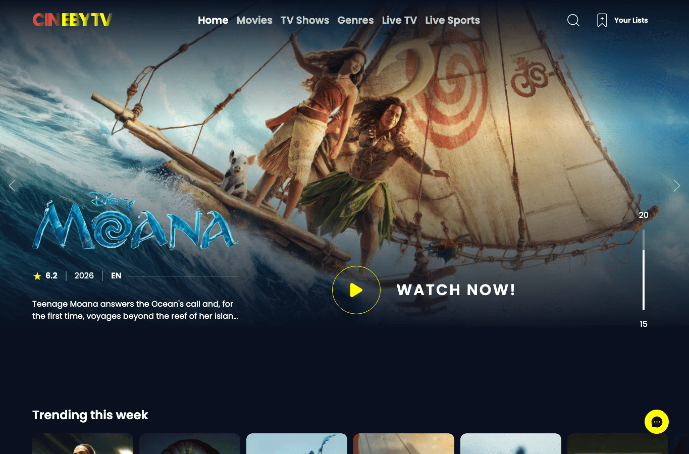 Capture d'écran de cinebytv.com