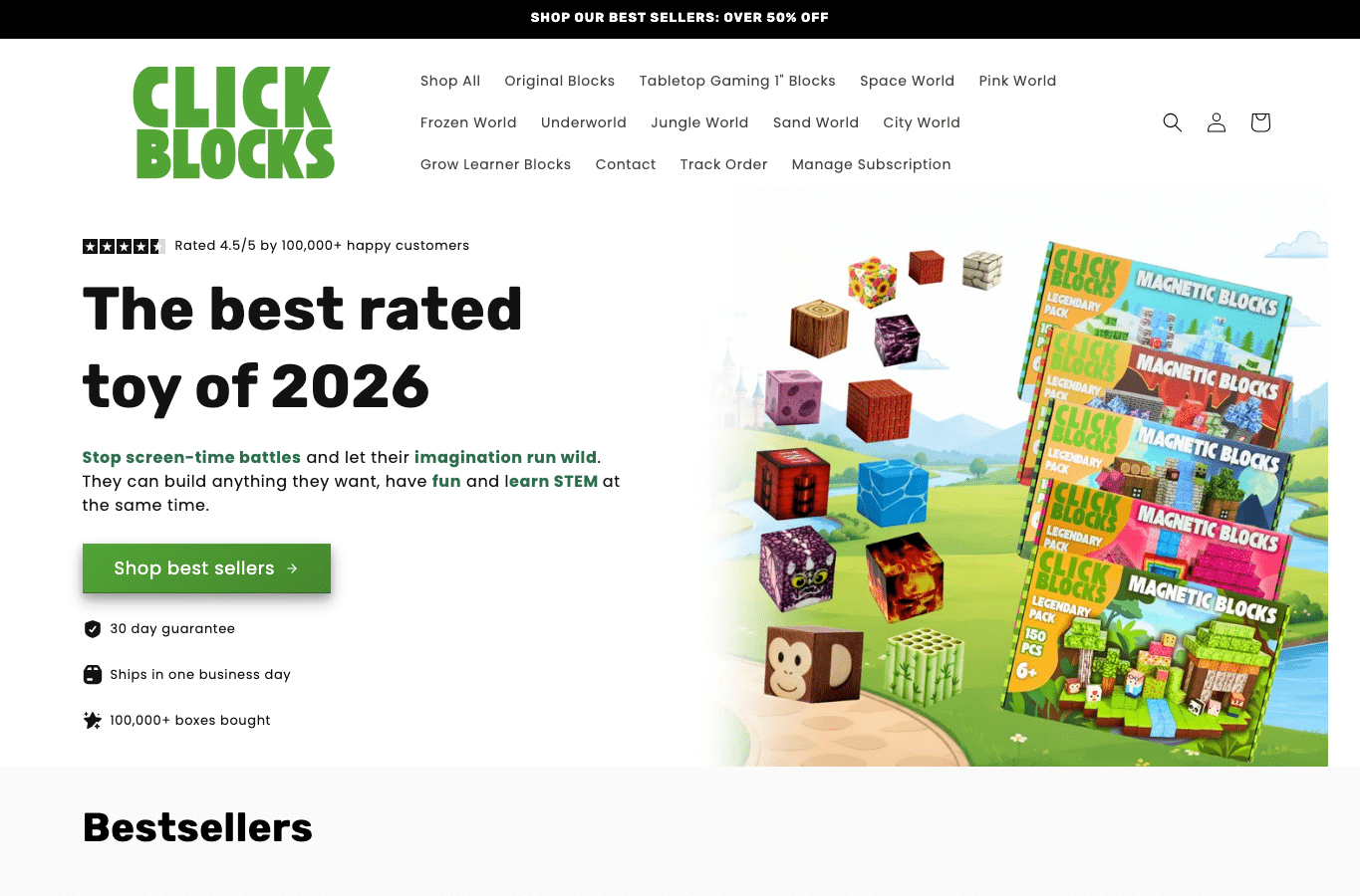 Capture d'écran de click-blocks.com