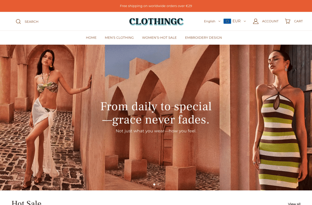 Capture d'écran de clothingc.com