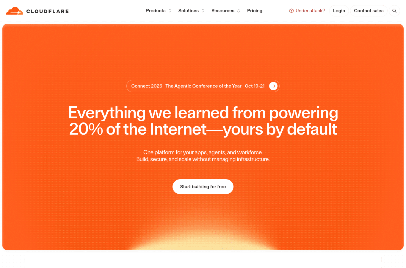 Capture d'écran de cloudflare.com