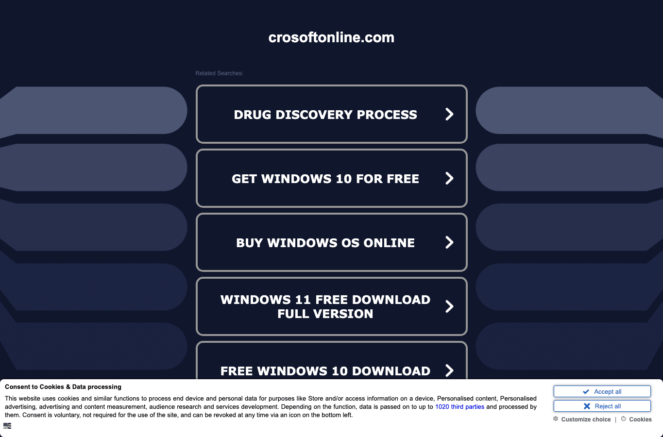Capture d'écran de crosoftonline.com