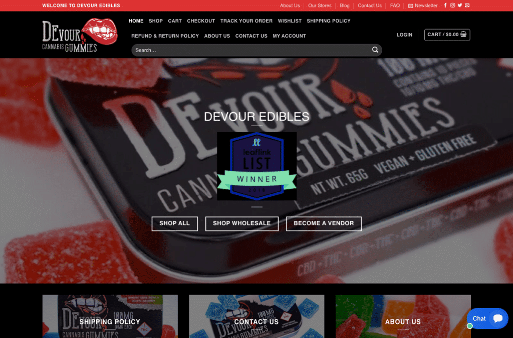 Capture d'écran de devoursedibles.com