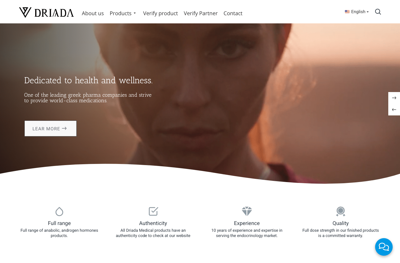 Capture d'écran de driadamedical.com
