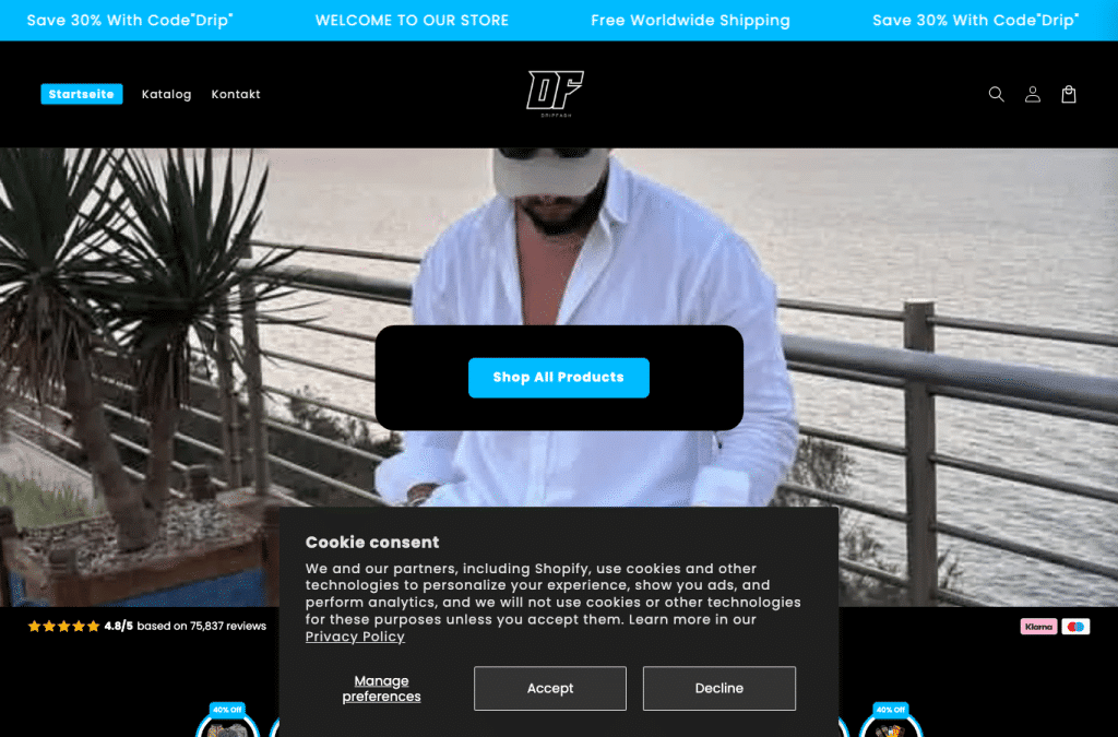 Capture d'écran de dripfashh.com
