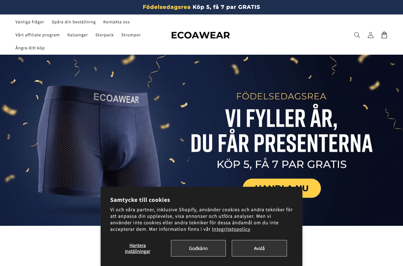 Capture d'écran de ecoawear.se