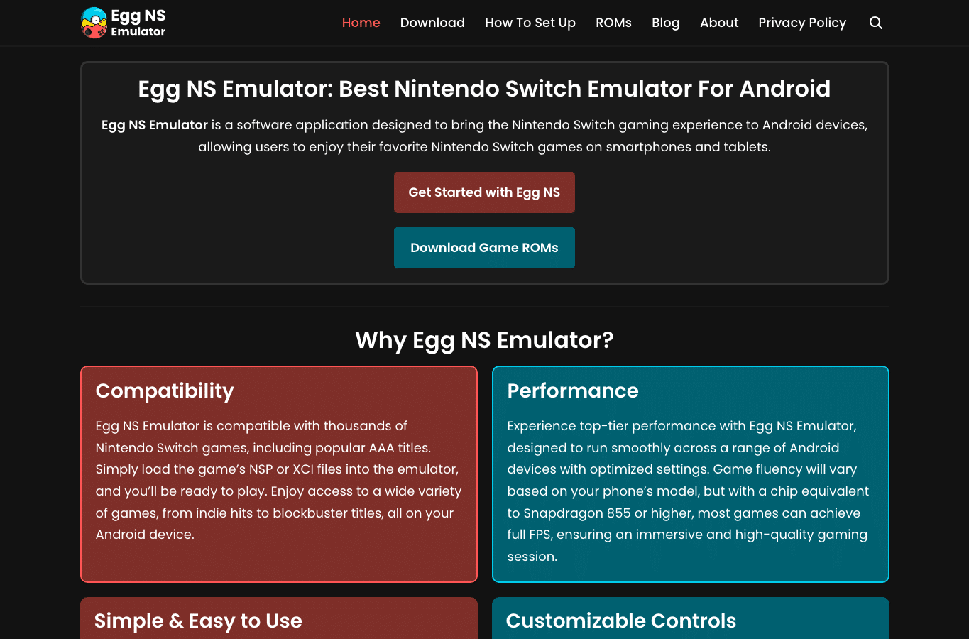 Capture d'écran de eggnsemulator.com