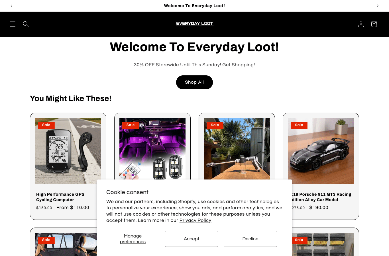 Capture d'écran de everydayloot.com