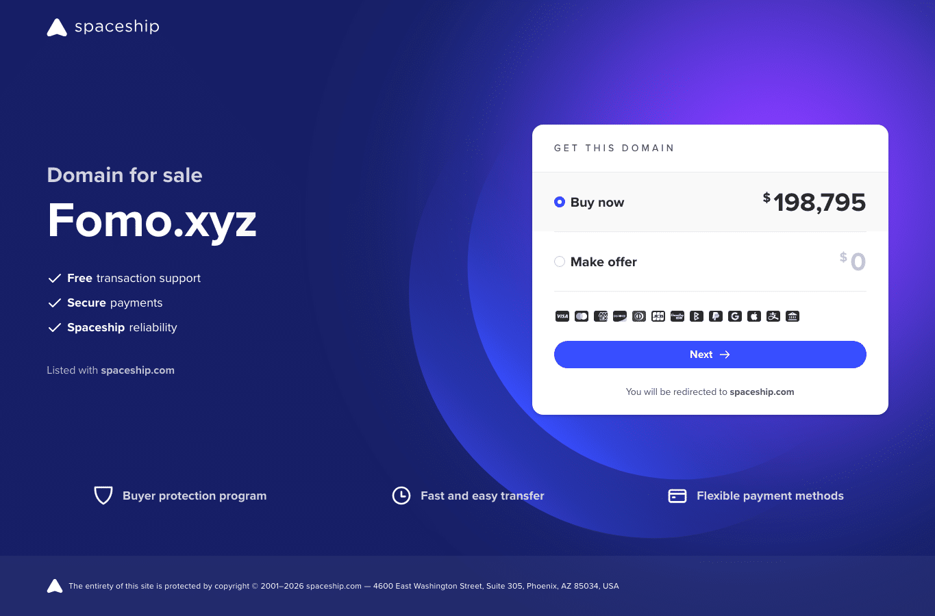 Capture d'écran de fomo.xyz