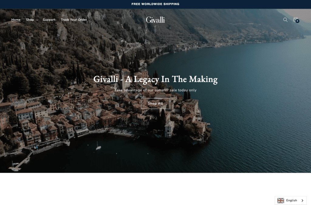 Capture d'écran de givalli-lifestyle.com