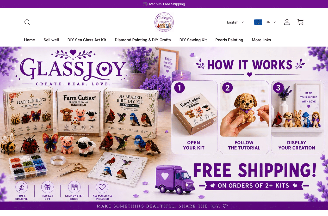 Capture d'écran de glassjoy.shop