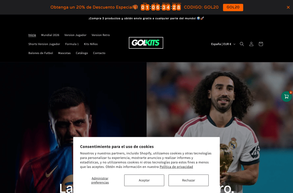 Capture d'écran de golkits.com
