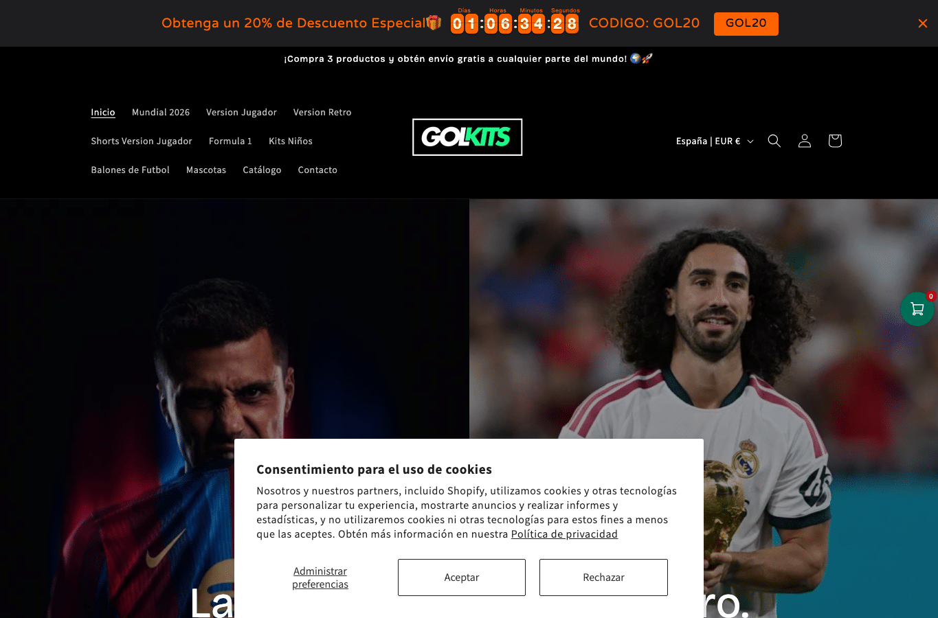Capture d'écran de golkits.com