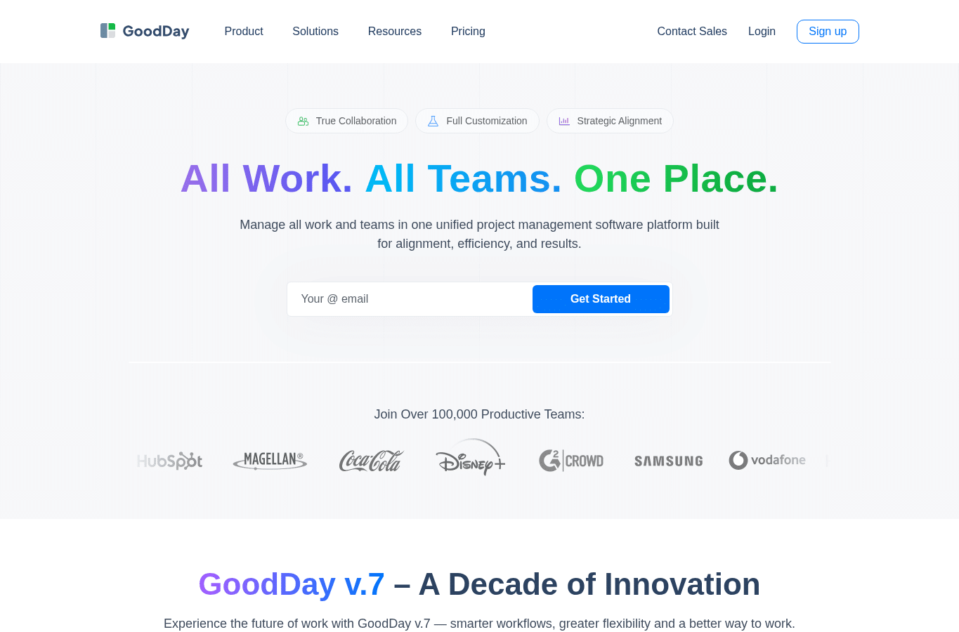 Capture d'écran de goodday.work