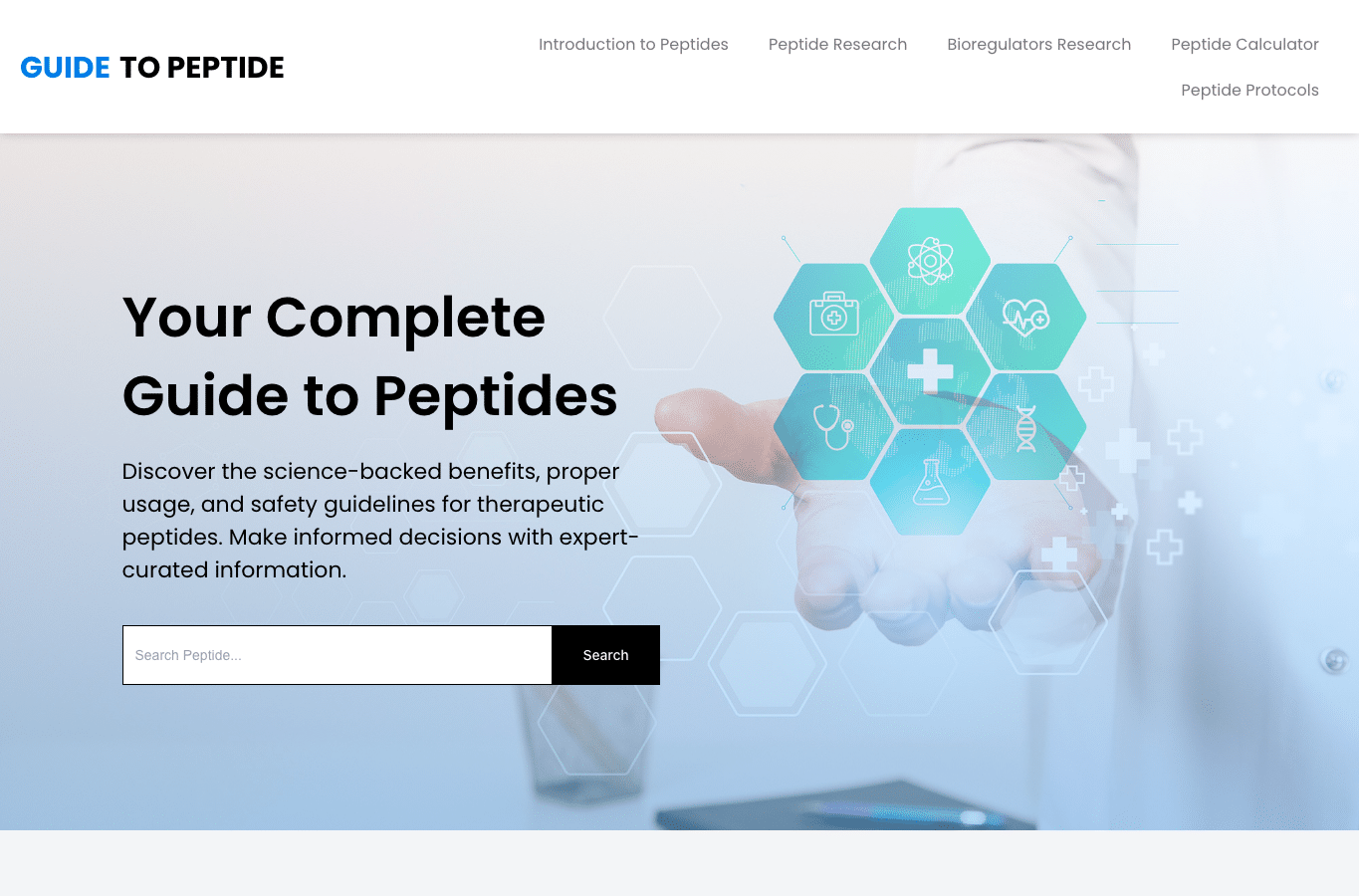 Capture d'écran de guidetopeptide.com