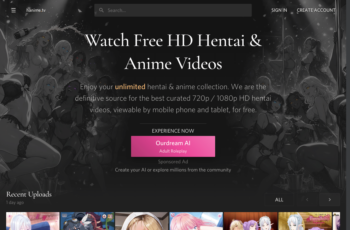 Capture d'écran de hanime.tv