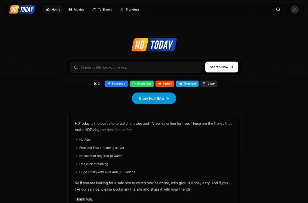 Capture d'écran de hdtodayz.org