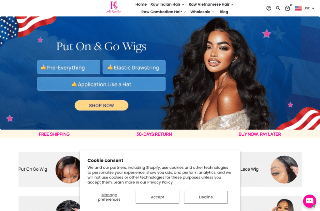 Capture d'écran de herrawhair.com
