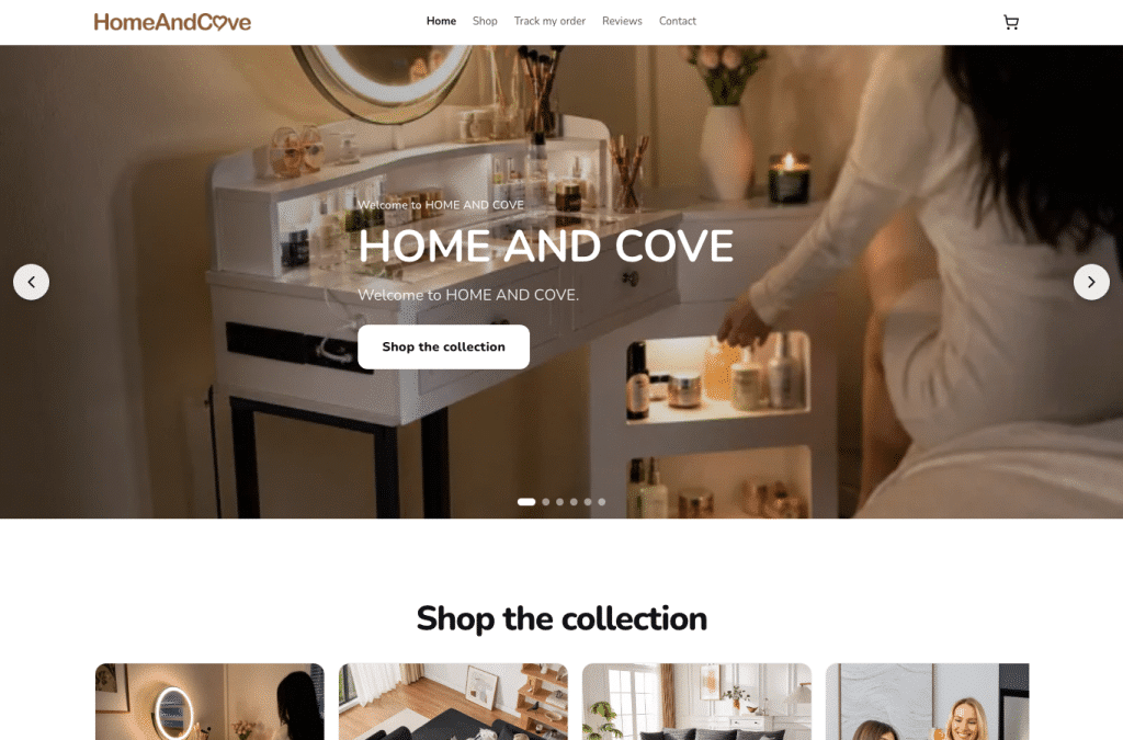 Capture d'écran de homeandcove.com