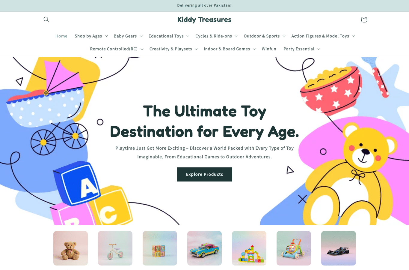 Capture d'écran de kiddytreasures.com