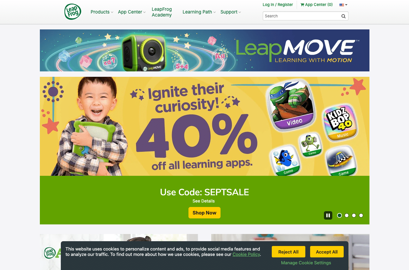 Capture d'écran de leapfrog.com