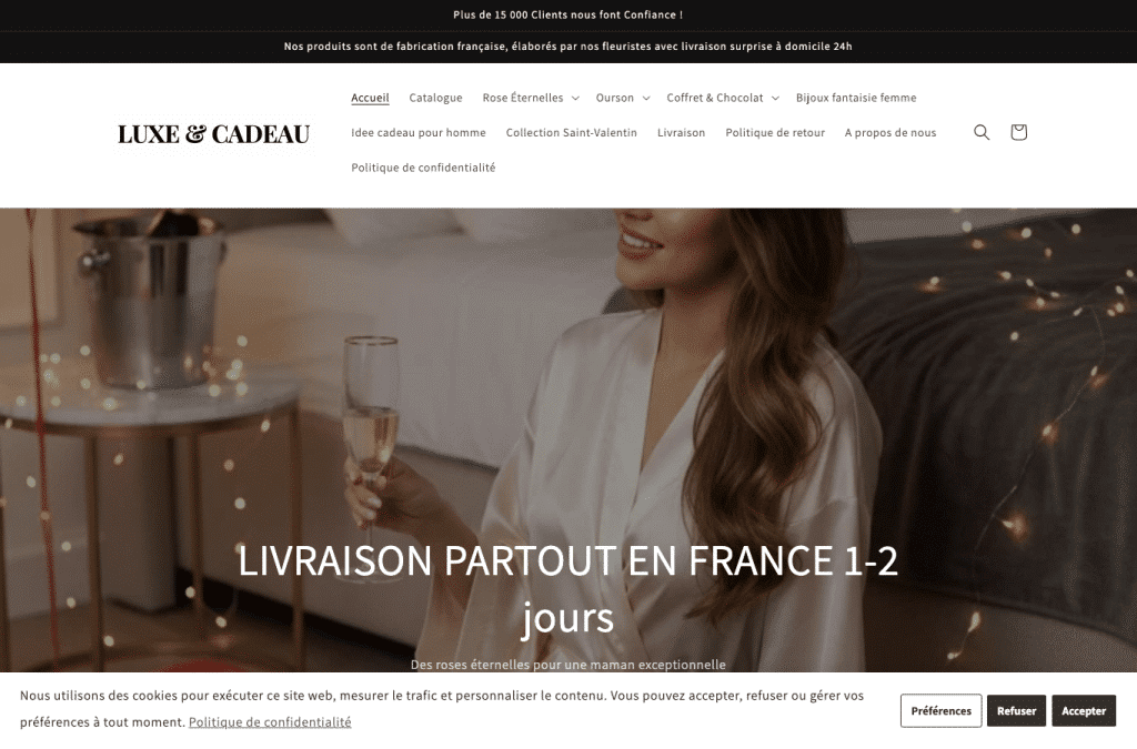 Capture d'écran de luxeetcadeau.fr