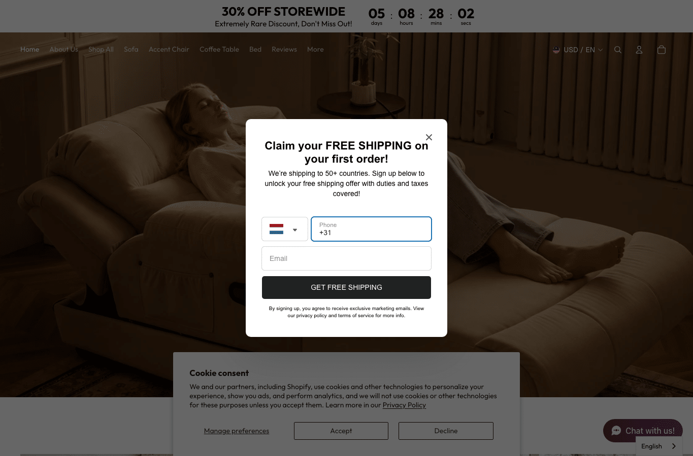 Capture d'écran de marivellehome.com