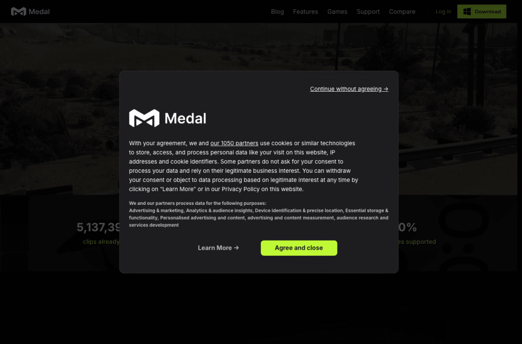 Capture d'écran de medal.tv