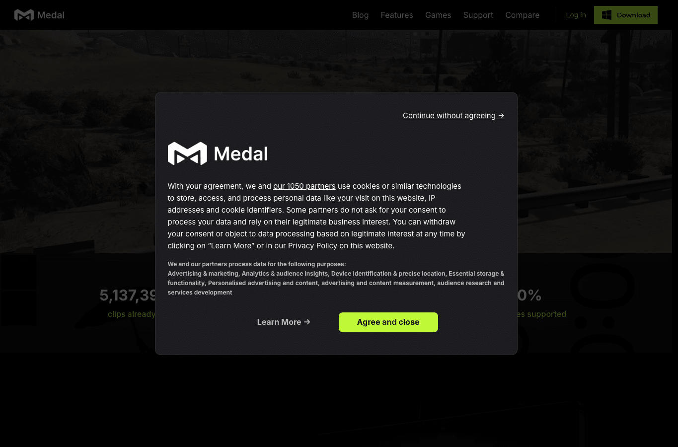 Capture d'écran de medal.tv