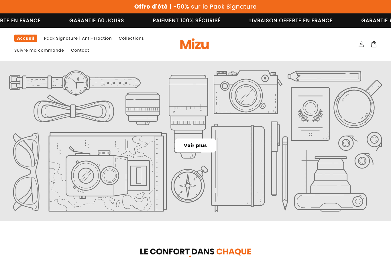Capture d'écran de mizufrance.com