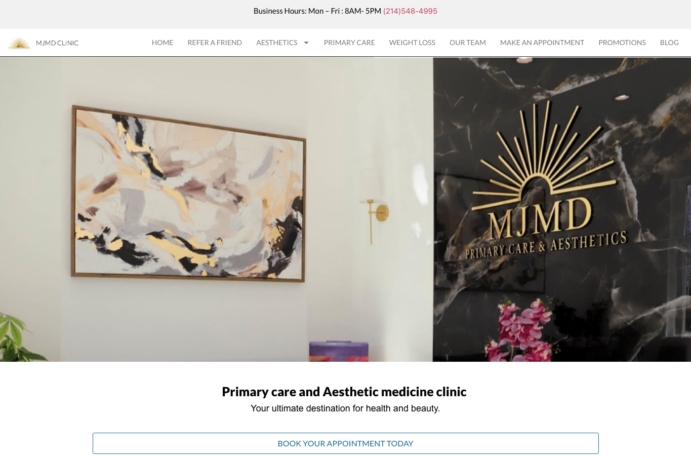 Capture d'écran de mjmdclinic.com