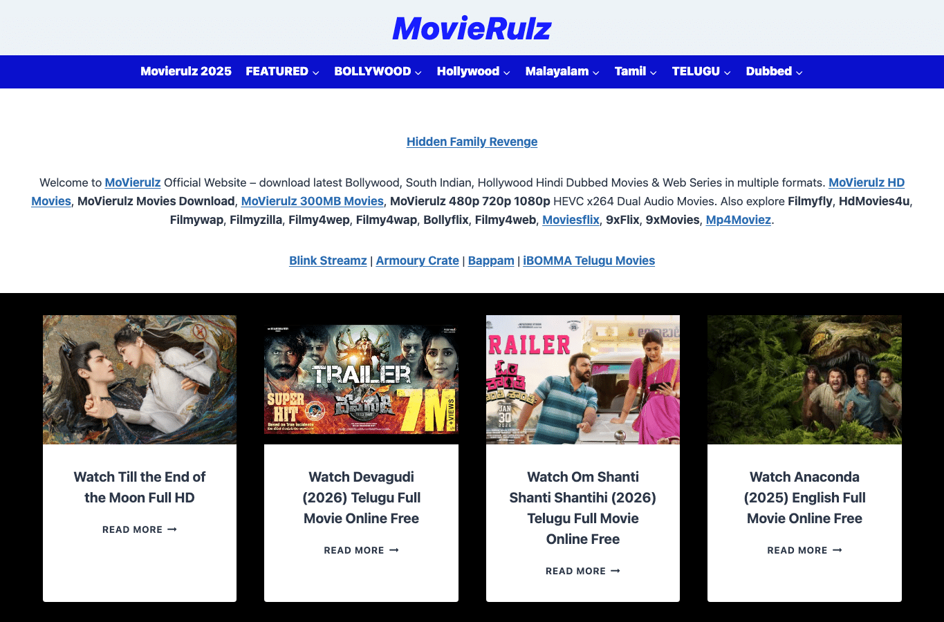 Capture d'écran de movierulz1.com