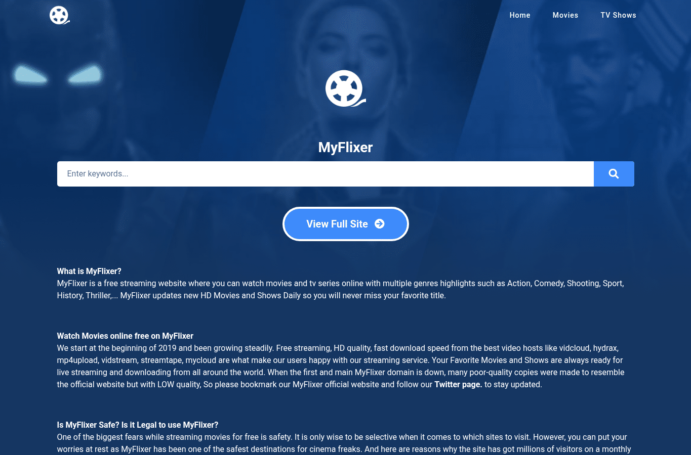 Capture d'écran de myflixer.win