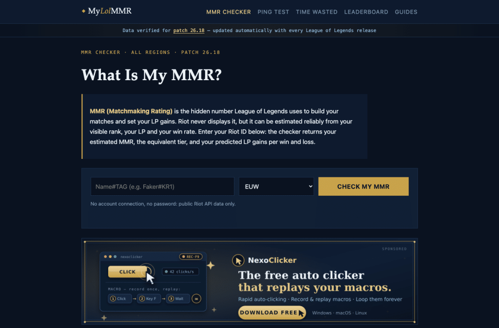 Capture d'écran de mylolmmr.com