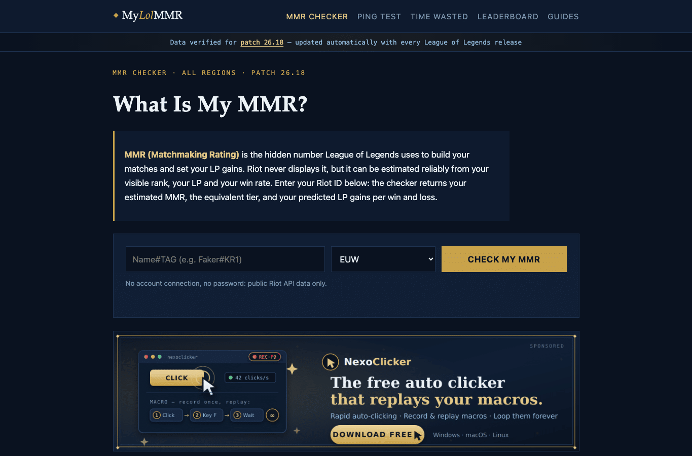 Capture d'écran de mylolmmr.com