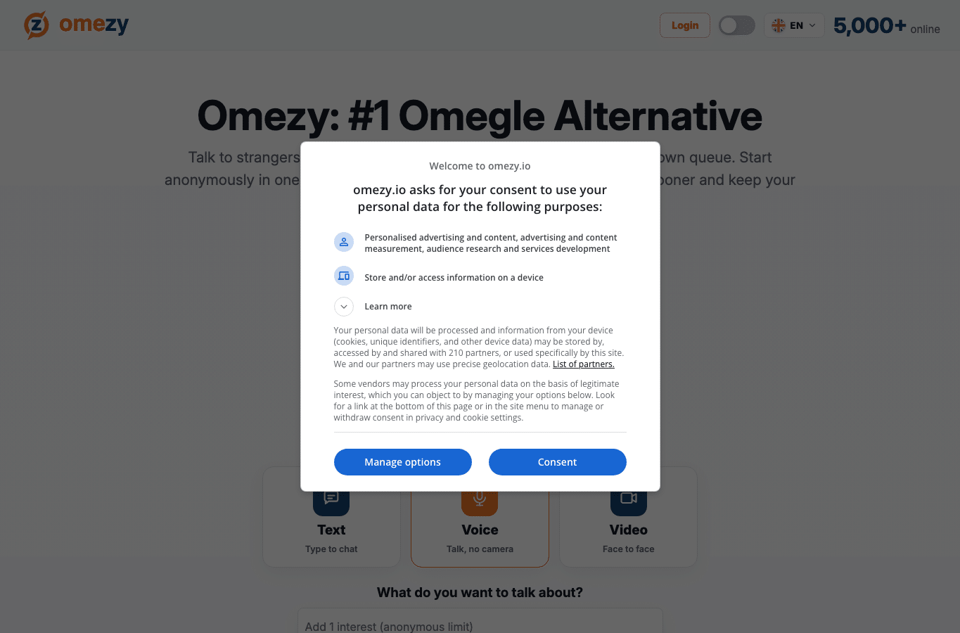 Capture d'écran de omezy.io