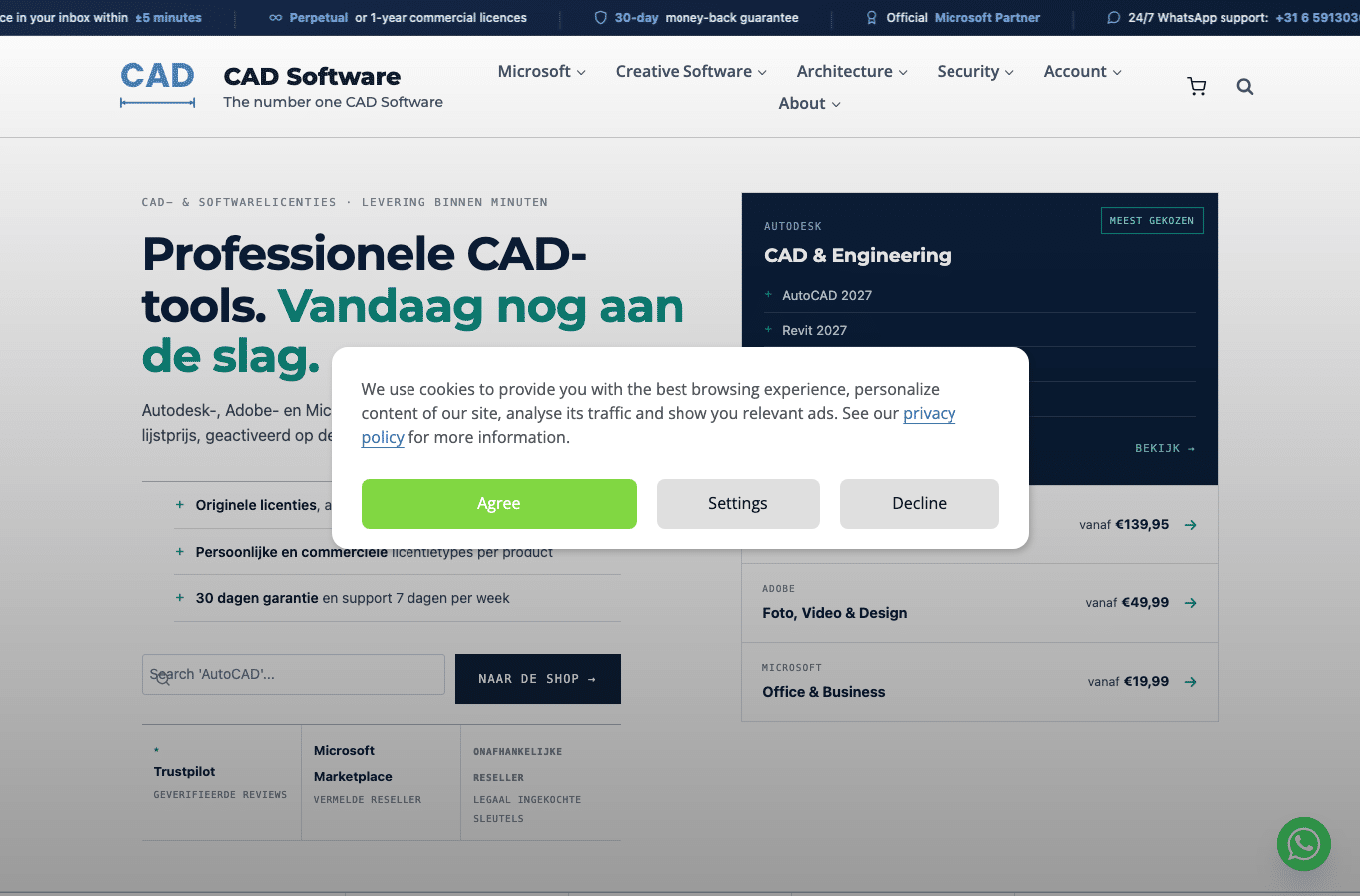Capture d'écran de onlinecadbuy.com