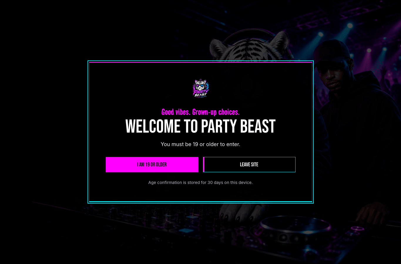 Capture d'écran de partybeast.co