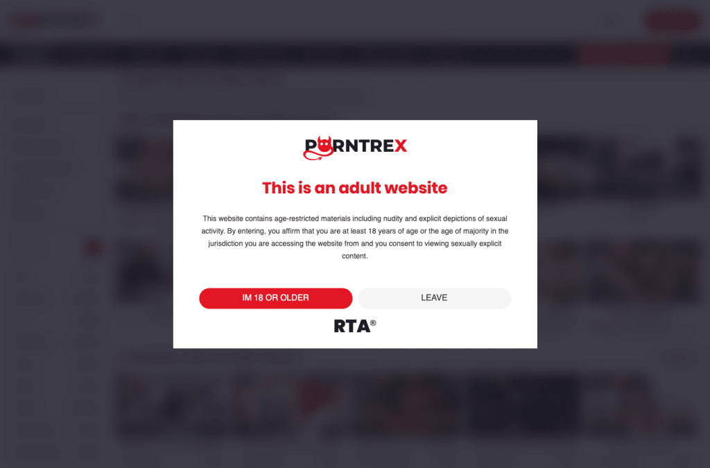 Capture d'écran de porntrex.com