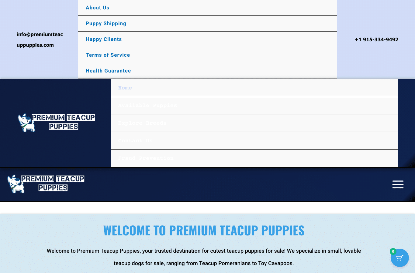 Capture d'écran de premiumteacuppuppies.com